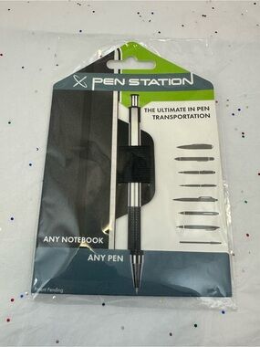 Pen Station Black Pen Loop for Any Notebook NWT